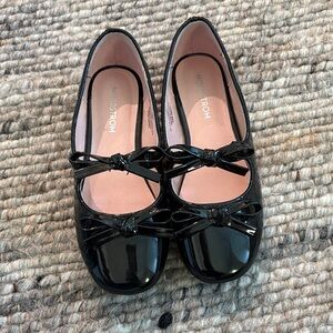 Nordstrom Shiny Black Bow Flats